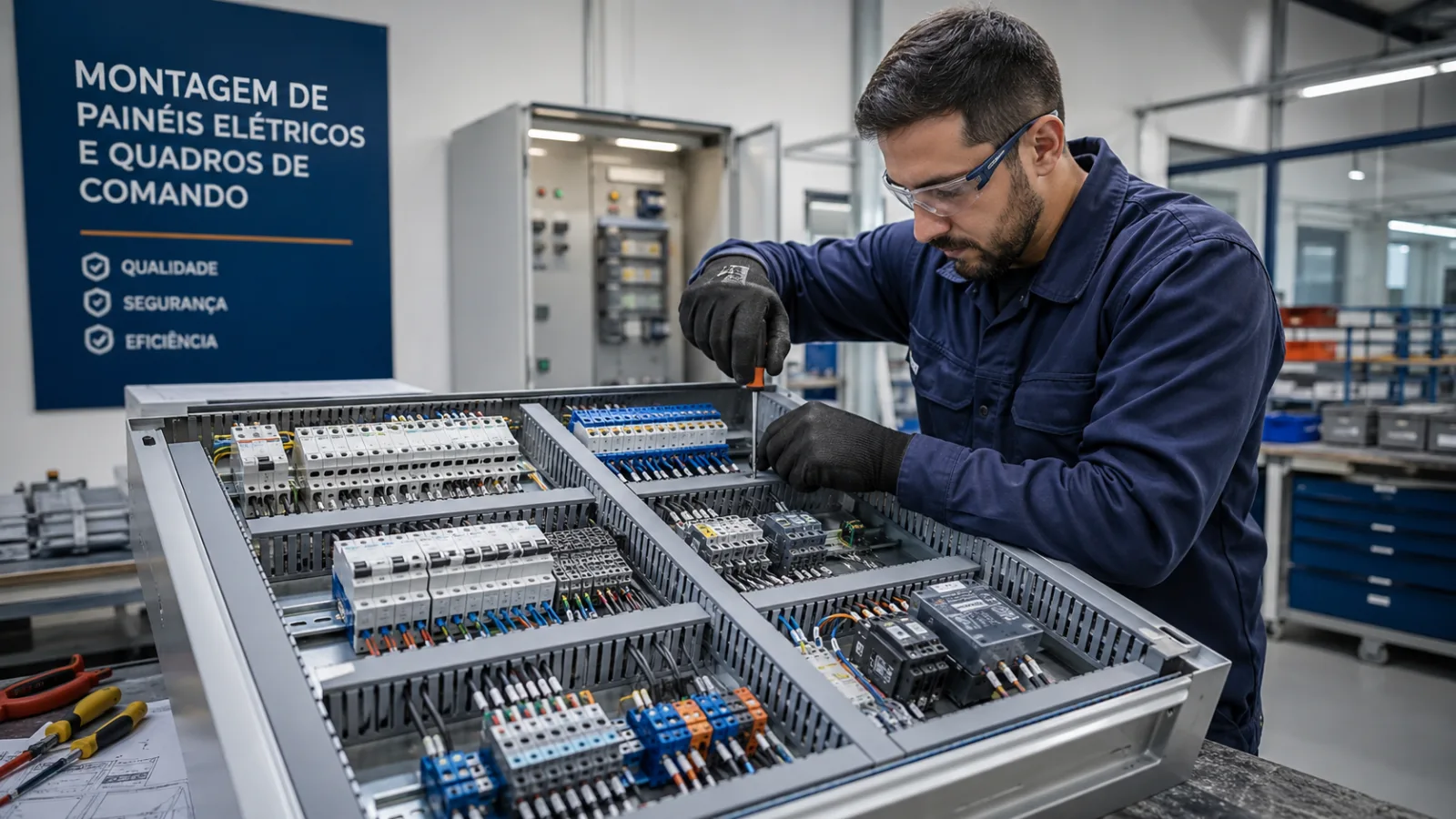 Montagem de painéis elétricos e quadros de comando